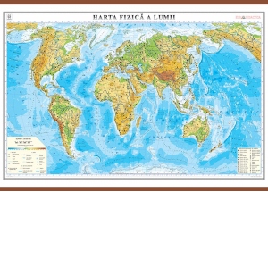 Harta fizica a Lumii (1400x1000 mm)