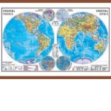 Planiglobul. Harta Emisferelor 1400x1000 mm