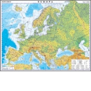 Europa - Harta fizica si a resurselor de subsol 1400x1000 mm