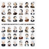 Scriitori romani clasici si moderni (set 36 portrete) fara sipci