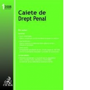 Caiete de Drept Penal, Nr. 1/2008