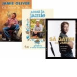Set Jamie Oliver 3 carti (Cu Jamie in Italia, Acasa la Jamie, Sa gatim cu Jamie. Cum sa devii un bucatar mai bun)